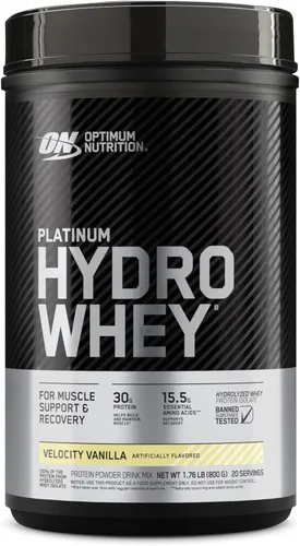 Miniatura 10 de Optimum Nutrition Platinum Hydrowhey Proteína en polvo, 100% hidrolizado aislado de suero en polvo, sabor: Velocity Vanilla, 3.5 libras