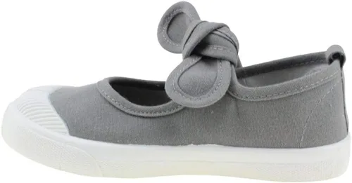 Miniatura 3 de Maxu - Zapatos planos de lona para niña, con lazo, color gris, talla 6.5, Gris
