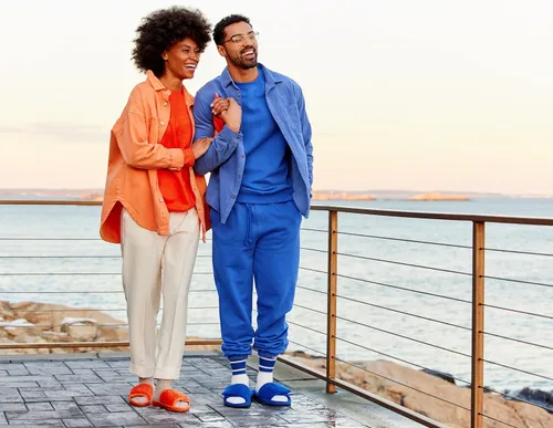 Miniatura 3 de Dearfoams Pantuflas de rizo de espuma viscoelástica ajustables para hombre y exterior