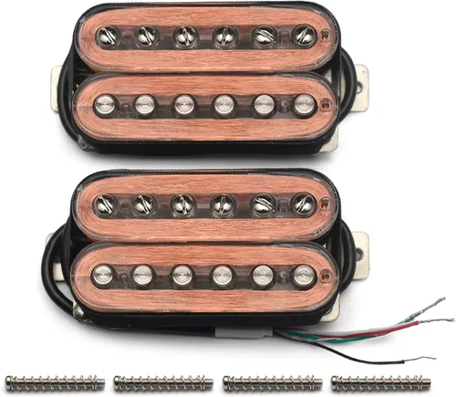 Miniatura 10 de SAPHUE Alnico 2 Pastilla de Guitarra Eléctrica N-50 7-8K/B-52 8-9K Humbucker Alnico II Pickup Repuestos de guitarra de doble bobina (negro)
