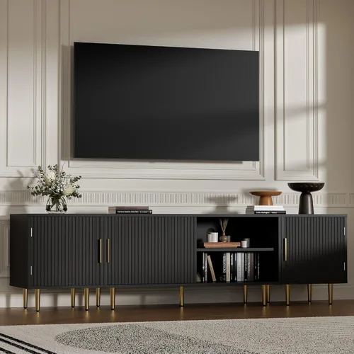Miniatura 6 de Housoul Soporte de TV de 71 pulgadas para TV de 50/60/70/80 pulgadas, soporte de TV moderno para TV de 75 pulgadas, centro de entretenimiento