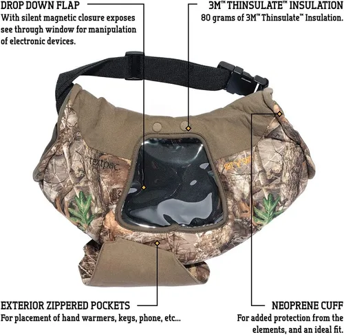 Miniatura 2 de HOT SHOT Orejera de mano Textpac Camo para hombre, bolsa térmica para calentar las manos, equipo de clima frío para caza, senderismo, camping