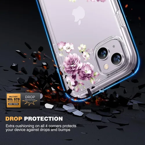 Miniatura 461 de Diaclara Funda diseñada para iPhone 16, mejorada [protección completa de la cámara], carcasa resistente de cuerpo completo con protector de pantalla