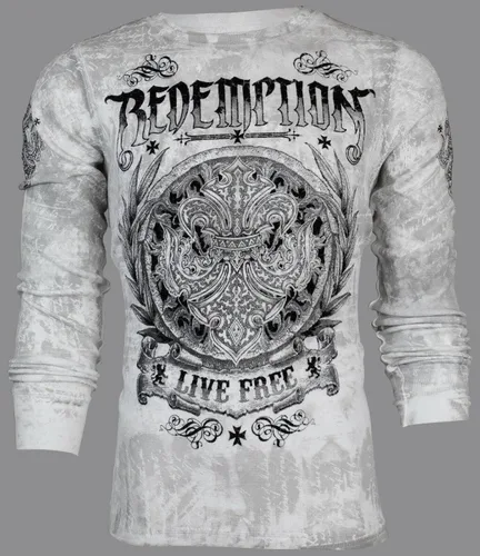 Miniatura 3 de Archaic by Affliction - Camisa térmica de manga larga para hombre, Blanco