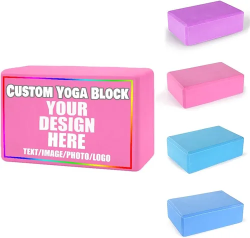 Bloques de yoga personalizados con logotipo de texto de imagen, espuma EVA, ladrillos de yoga ligeros para yoga, pilates, estiramiento, meditación,