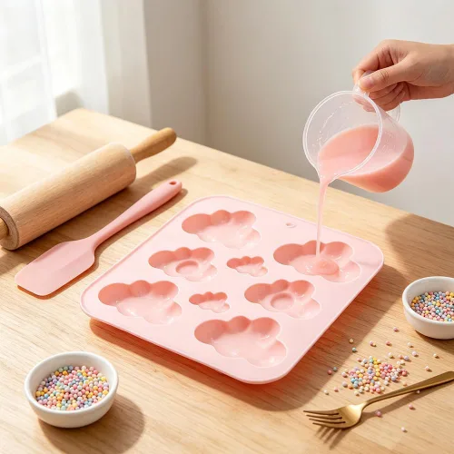 Miniatura 3 de Paquete de 2 moldes de silicona con forma de nube, bandeja, molde de chocolate en forma de nube, molde de fondant 3D para pasteles, alimentos