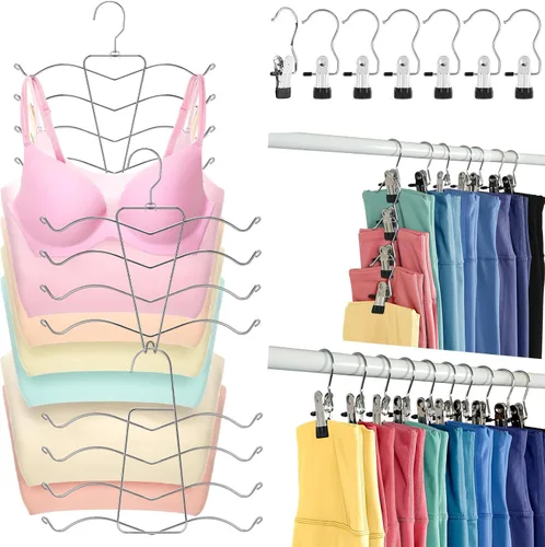 Miniatura 11 de Organizadores de armario y clips de almacenamiento, paquete de 20, organizador de leggins para armario, perchas para pantalones de yoga, clips