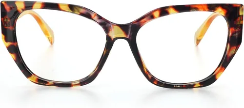 Miniatura 11 de Gafas de lectura Mujer Bloque de luz azul de gran tamaño Irregular Ojo de gato Marco