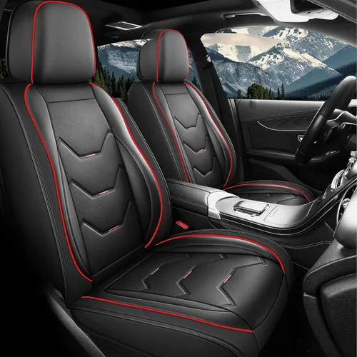 Miniatura 10 de otoez Juego completo de fundas universales de cuero para asiento de automóvil, 5 asientos, compatible con la mayoría de Honda, Toyota, Chevy Ford