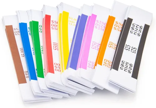Miniatura 7 de L LIKED Paquete de 250 paquetes de bandas para billetes autosellantes, correas para billetes, bandas envolturas para billetes de dinero