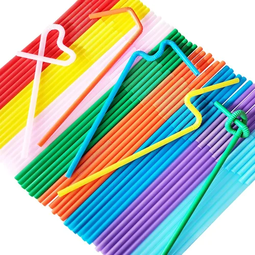 Miniatura 2 de KTOJOY 300 popotes flexibles y flexibles, desechables, de plástico, flexibles, flexibles, de 10.4 pulgadas de largo y 0.23 pulgadas de diámetro