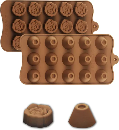Miniatura 7 de homEdge Molde de trufa, juego de 4 moldes de silicona antiadherentes de grado alimenticio para gelatina de chocolate