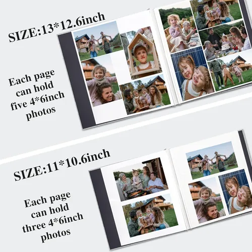 Miniatura 6 de Vienrose - Álbum de fotos grande autoadhesivo para fotos 4x6 8x10, álbum de recortes magnético DIY 60 páginas en blanco con un bolígrafo metálico