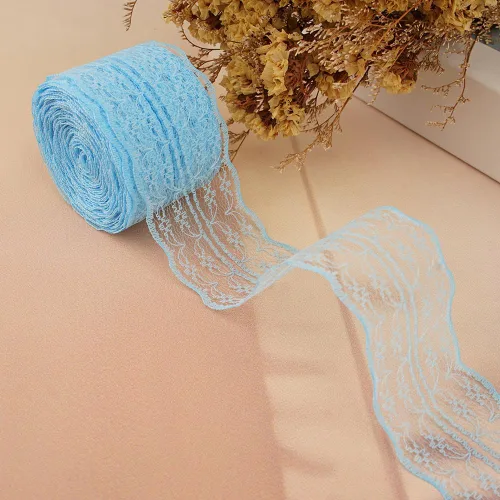 Miniatura 10 de Rollo de cinta de encaje de 120 yardas para costura, baby shower, cumpleaños, despedida de soltera, decoración de boda, embalaje de regalo, ramo