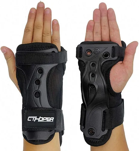 Guantes de esquí, patinaje sobre ruedas, palma de muñeca, equipo de protección, guanteletes ajustables, soporte para snowboard, patinaje, esquí