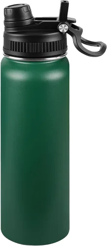 Miniatura 59 de Botella de agua aislada de 22 onzas, tapa 2 en 1 a prueba de fugas (sorbo/pajilla) + asa, botella de acero inoxidable para deportes, viajes, trabajo