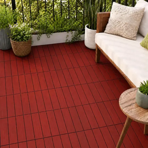 Miniatura 12 de Baldosas de madera de acacia para exteriores, baldosas de patio que se entrelazan. Moderno Gris Recto