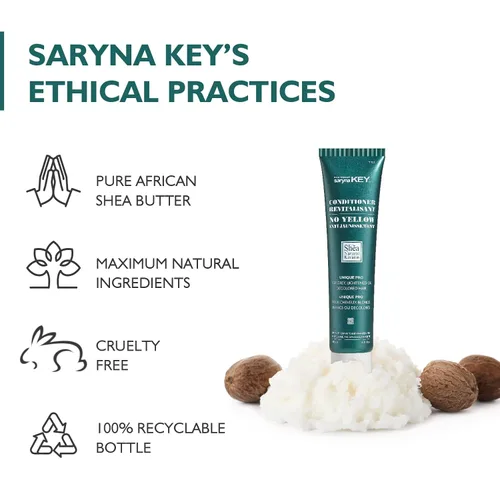 Miniatura 6 de Saryna Key Acondicionador sin amarillo púrpura – Acondicionador tonificante violeta con manteca de karité Neutraliza el cobrizo para cabello