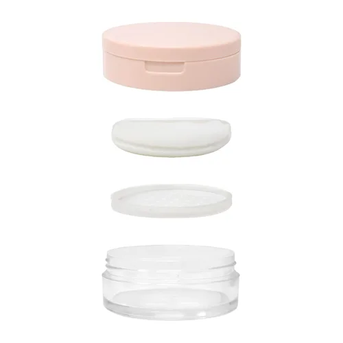Miniatura 3 de Honbay Contenedor de polvo de maquillaje reutilizable vacío con esponja de polvo, tamiz y espejo, contenedor compacto de plástico para polvo suelto