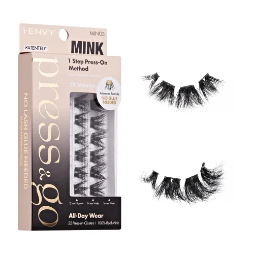 Miniatura 7 de i-ENVY - Pestañas autoadhesivas Press&Go, no necesitan pegamento, pestañas postizas de fácil aplicación, pestañas a presión de 1 paso, sin daños ni