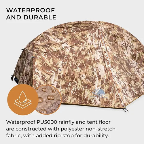 Miniatura 3 de Hyke & Byke Zion - Tienda de campaña de senderismo y mochilero, 3 estaciones, ultraligera, impermeable, para acampar con mosca de lluvia y huella, 1