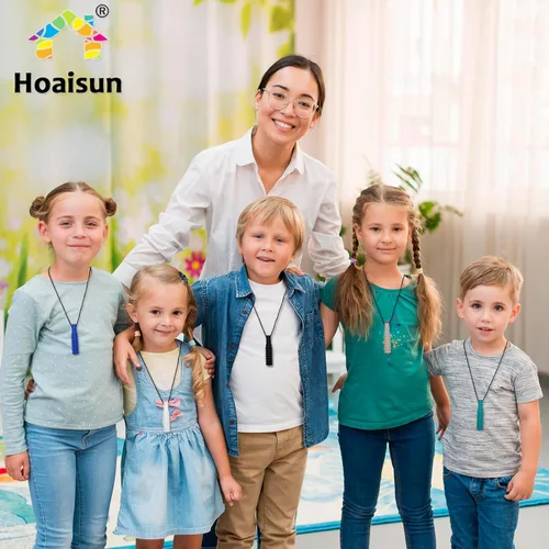 Miniatura 7 de Collares masticables para niños con necesidades sensoriales, paquete de 8 collares masticables juguetes sensoriales para niños con autismo, TDAH