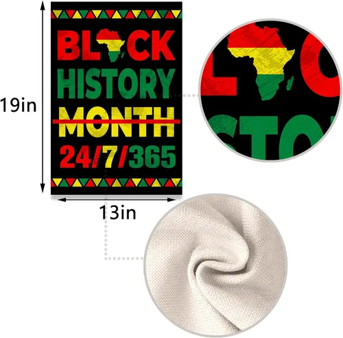 Miniatura 3 de Nepnuser Bandera de jardín del mes de la historia negra, cartel afroamericano de febrero, fiesta de vacaciones, decoración de doble cara para patio