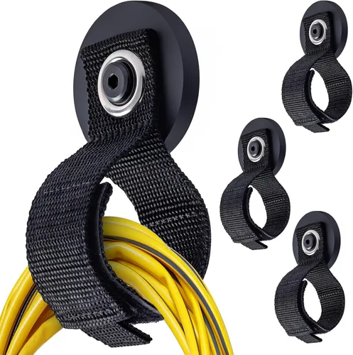Miniatura 10 de Homde Gancho magnético resistente, combinación de 2 correas y 2 soportes magnéticos, colgador de garaje fuerte de 2.6 pulgadas para taller, caja