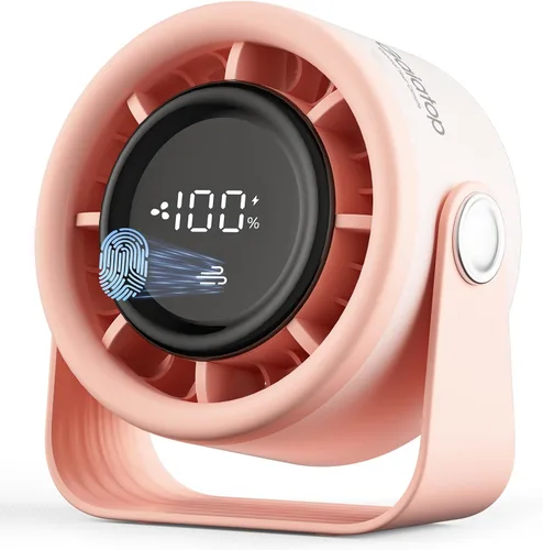 Miniatura 8 de Gaiatop Ventilador de escritorio pequeño recargable, ventilador personal de 5 pulgadas con batería de 4000mAh, control táctil con pantalla LED