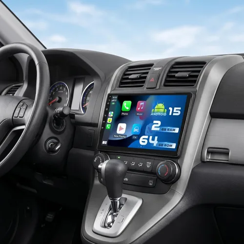 Hikity para Honda CRV 2007 2008 2009 2010 2011 Android 15 Estéreo de coche con Apple Carplay inalámbrico Android Auto 2GB+64GB 9 pulgadas pantalla