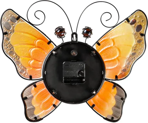 Miniatura 2 de Evergreen Reloj de pared en forma de metal y vidrio, mariposa