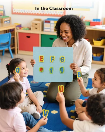 Miniatura 2 de CHEFAN Tablero de fieltro plegable para niños pequeños 22 x 13, tablero de franela independiente para niños, exhibición de narración para aulas