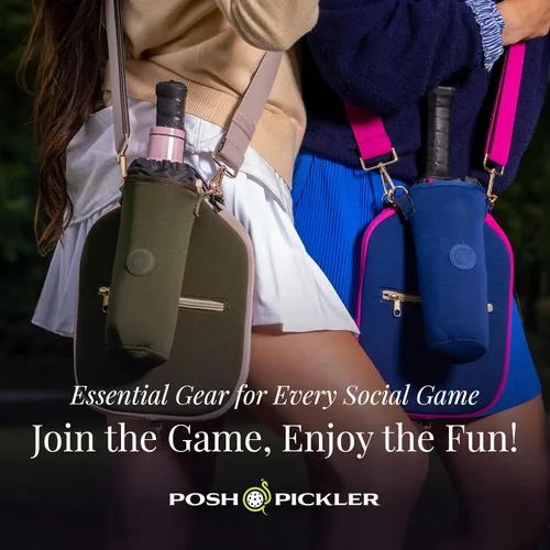 Miniatura 7 de Posh Pickler Bolsa de pickleball 3 en 1 para mujeres y hombres, bolsa de mano, bandolera y mochila, diseño convertible, se adapta a hasta 2 paletas