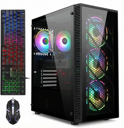 Miniatura 9 de STGAubron Computadora de Escritorio Gaming PC, AMD Ryzen 5 5600GT hasta 4.6G, Radeon RX 6500 4G, 16G DDR4, 1T SSD, WiFi 6 y BT 5.2, Ventilador RGB