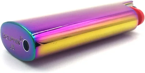 Miniatura 5 de Mini metal encendedor caso cubierta titular color arco iris para BIC Mini tamaño encendedor J5 regalo para ella él