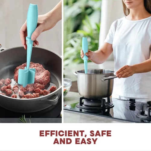 Miniatura 6 de 2 piezas de picadora de carne, molinillo de hamburguesa mejorado, picadora de carne premium resistente al calor para carne molida, herramienta