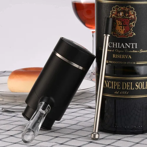 Miniatura 7 de Aireador eléctrico de vino, bomba dispensadora de vino, vertedor automático de vino, decantador de vino instantáneo, oxigenador de vino de un toque