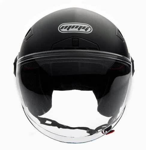 Miniatura 5 de Casco con cara descubierta para motocicleta Scooter, con visor DOT práctico que se puede levantar, M, Negro mate