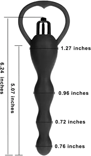 Miniatura 2 de Tapón anal vibrador de silicona suave con cuentas anales, diseño graduado, vibrador anal de silicona impermeable para punto G, juguete sexual anal