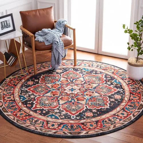 Miniatura 31 de SAFAVIEH Riviera Collection - Alfombra lavable de 2 pies 2 pulgadas x 9 pies, beige y carbón, antideslizante y fácil de limpiar, ideal para sala