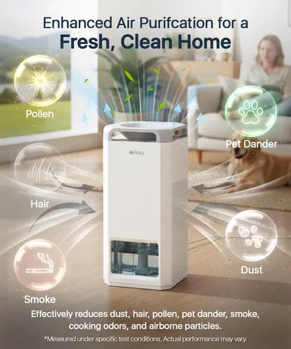 Miniatura 4 de Afloia Humidificador para habitación grande - Humidificador evaporativo 2 en 1 sin niebla y purificador de aire en un combo para el hogar con tanque