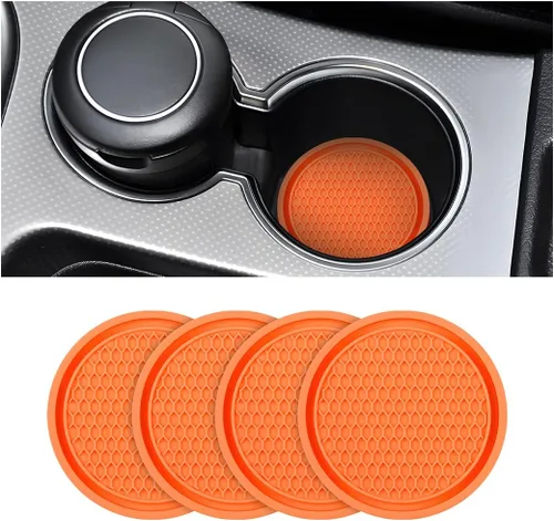 Miniatura 9 de Paquete de 4 portavasos para auto, portavasos universal antideslizante de 2.75 pulgadas de diámetro, duradero, compatible con la mayoría de los Rojo