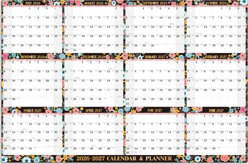 Miniatura 6 de Calendario de borrado en seco 2026-2027, calendario anual de pared 2026-2027 seco, 34.6 x 22.9 pulgadas, julio de 2026 a junio de 2027, calendario