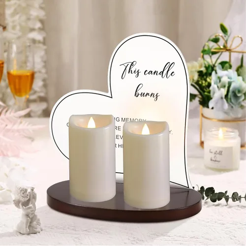 Miniatura 4 de Paquete de 2 velas para exteriores con temporizador (3 x 5 pulgadas), impermeables, sin llama, parpadeantes, velas LED falsas de plástico