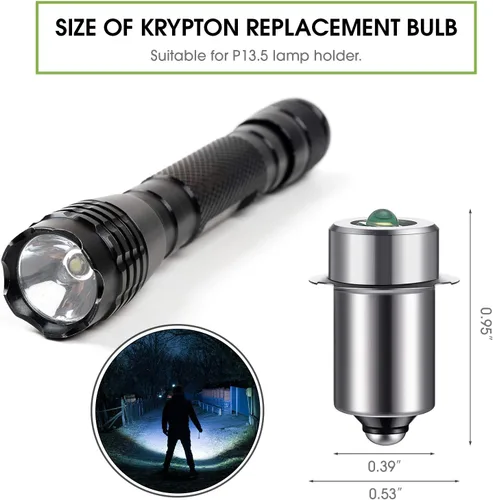 Miniatura 2 de Honoson 3 piezas 3-6v bombilla LED bombilla de repuesto 3w dc3v P13.5s LED linterna reemplazo