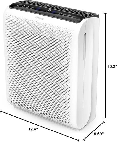 Miniatura 8 de AROEVE MK07 - Purificadores de aire para dormitorio, hogar, habitación grande de hasta 1504 pies cuadrados, filtro de 5 capas para alergias al Blanco