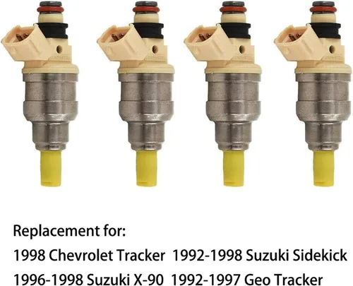 Miniatura 2 de 4 inyectores de combustible de repuesto para Chevrolet/chevy Tracker Suzuki Sidekick X-90 Geo Tracker 1.6L 4G1549 1571058B00 INP-470