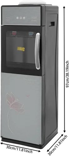 Miniatura 4 de Dispensador de enfriador de agua de carga superior, dispensador de agua gris con capacidad para botella de 5 galones, recipiente de agua caliente