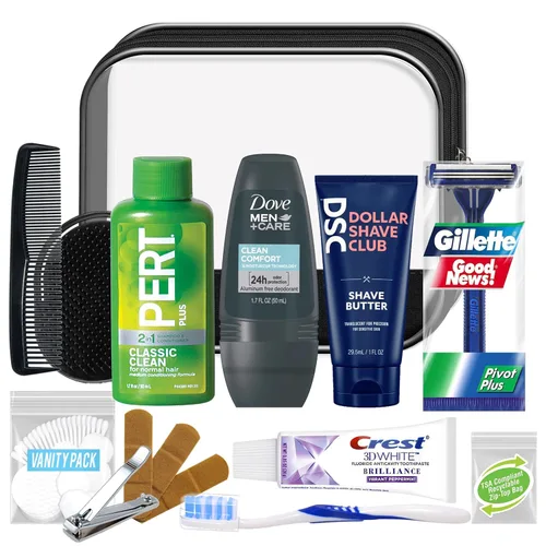 Miniatura 4 de Convenience Kits International Super Deluxe - Kit de 16 piezas para hombre con artículos esenciales de viaje compatibles con la TSA en bolsa de aseo