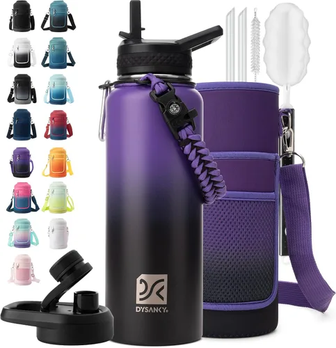 Miniatura 29 de DYSANKY Botella de agua aislada de 32 onzas, metal al vacío de acero inoxidable grueso, jarra de agua deportiva portátil para gimnasio y senderismo